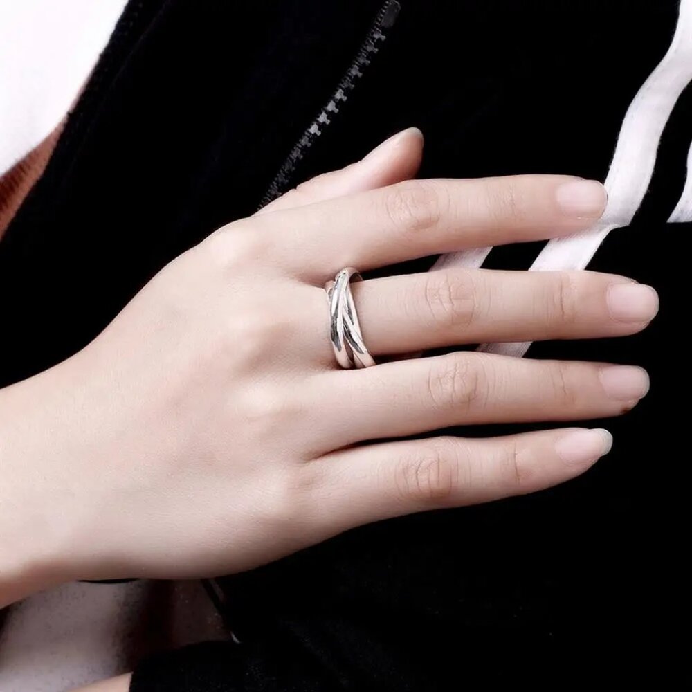 Stunning Homage " Trinity Love Ring " 925 Sterling Silver - Picture 3 of 10
